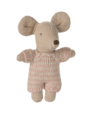 Maileg - Baby Mouse in Carry Cot Rose FW25