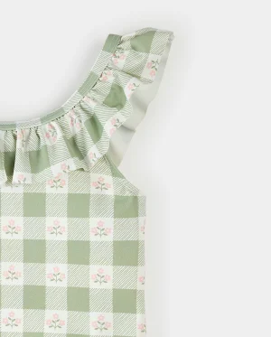 Petit Lem- Green Gingham Swimsuit