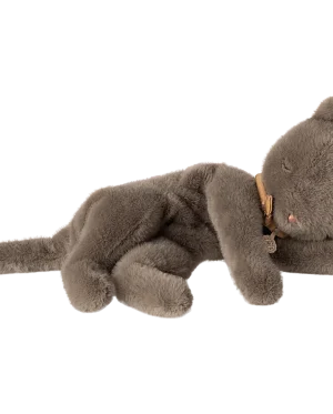 Maileg - Sleeping kitten plush, Medium - Grey