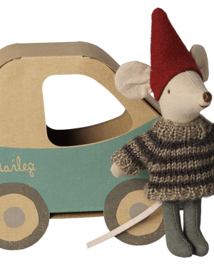 Maileg- Xmas Lil Bro in Car Box FW26